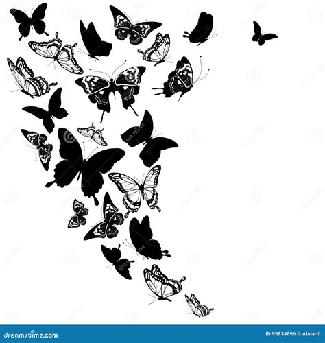 Borboleta Preta Isolada Em Um Branco Ilustra O Do Vetor Ilustra O