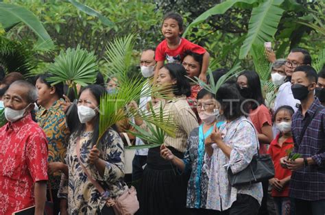 PERARAKAN MISA MINGGU PALMA DI KLATEN ANTARA Foto