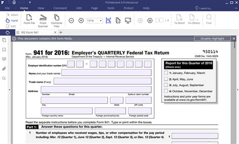 Irs Form 941 Printable