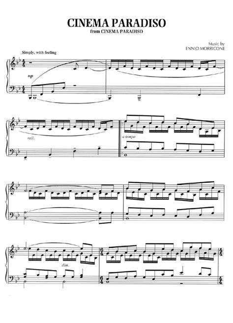 Cinema Paradiso Piano Sheet Music Easy Sheet Music