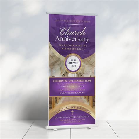 CANVA Church Anniversary Banner Canva Template Editable Design Only ...