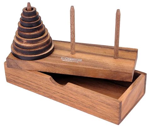 Buy Logica Puzzles Art Tower Of Hanoi Wooden Brain Teaser In Fine Wood 9 Discs Online At