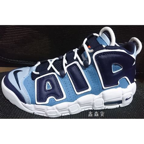 2019 八月 NIKE AIR MORE UPTEMPO GS 籃球鞋 藍白 大AIR 415082 404 蝦皮購物