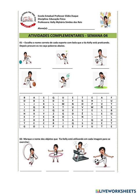 Caça palavras Esportes Bola worksheet