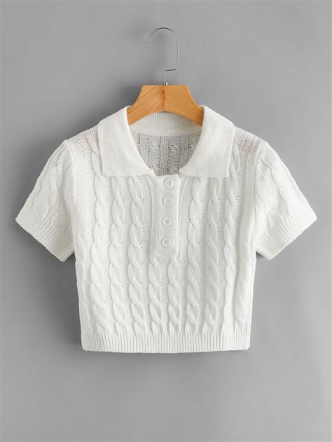 White Casual Short Sleeve Acrylic Plain Embellished Slight Stretch