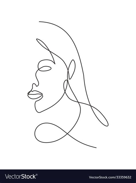 One Continuous Line Drawing Sexy Beauty Woman Vector Image