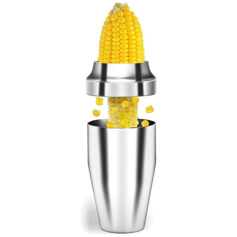 Corn Cutter Peeler Corn Cob Stripper With Cup 304 Stainless Steel