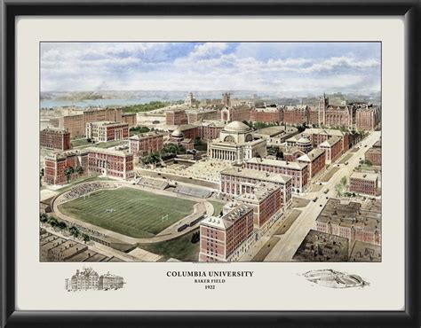 Columbia University 1922 in Color - Vintage City Maps