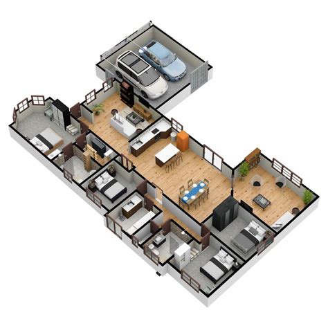 Dollhouse View Of A Project Made On Floorplanner Floor Plans