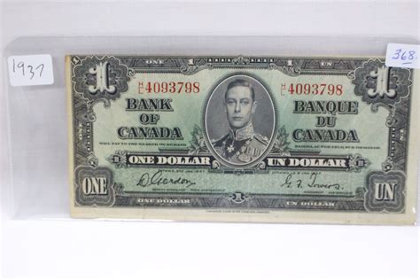 Canada Dollar Bill 1937 Hl 4093798 Irregular Margins