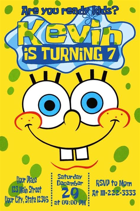 Spongebob Squarepants Birthday Invitation