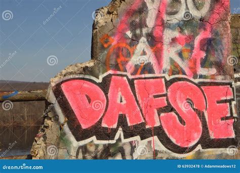 Graffiti editorial stock photo. Image of broken, paint - 63932478