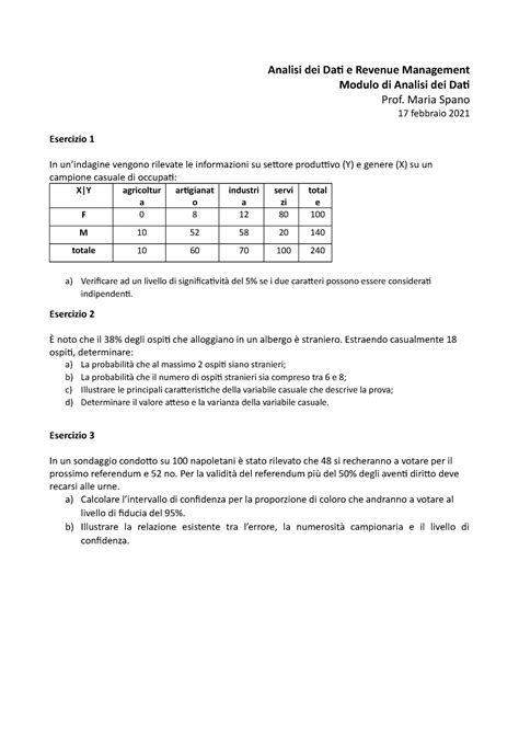 Analisi Dei Dati 17 2 21 Analisi Dei Dati E Revenue Management Modulo