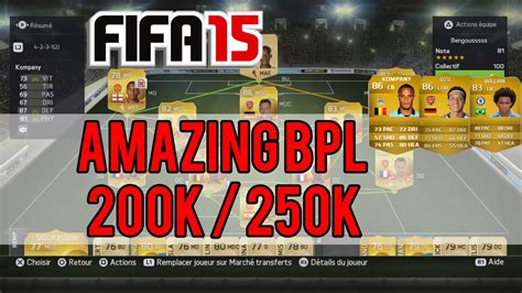 FUT 15 Squad Builder Amazing BPL 200K 250K FIFA 15 ULTIMATE TEAM