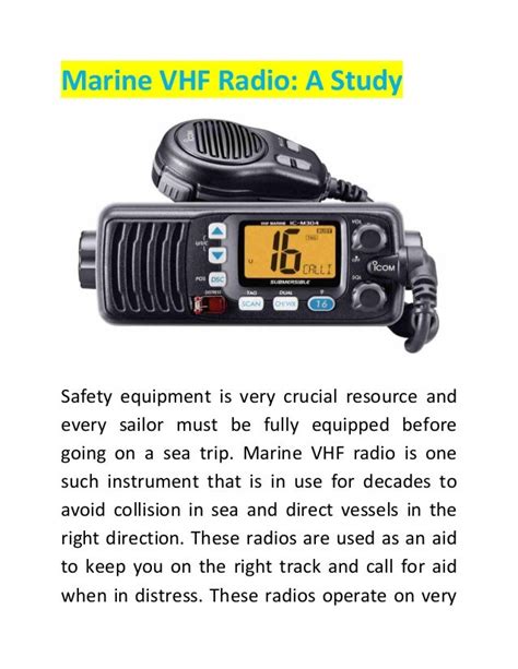 An Overview Of Marine Vhf Radio