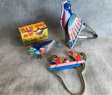 Set Vintage Tin Toys - Etsy