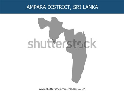 Ampara District Sri Lanka Silhouette Map Stock Illustration 2020356722