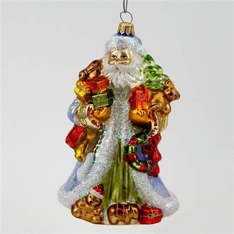 Amazon Santa With Presents Polish Blown Glass Christmas Ornament