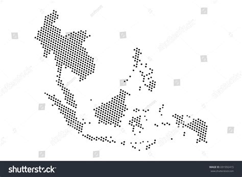 Abstract Southeast Asia Map Dot Planet Lines Royalty Free Stock