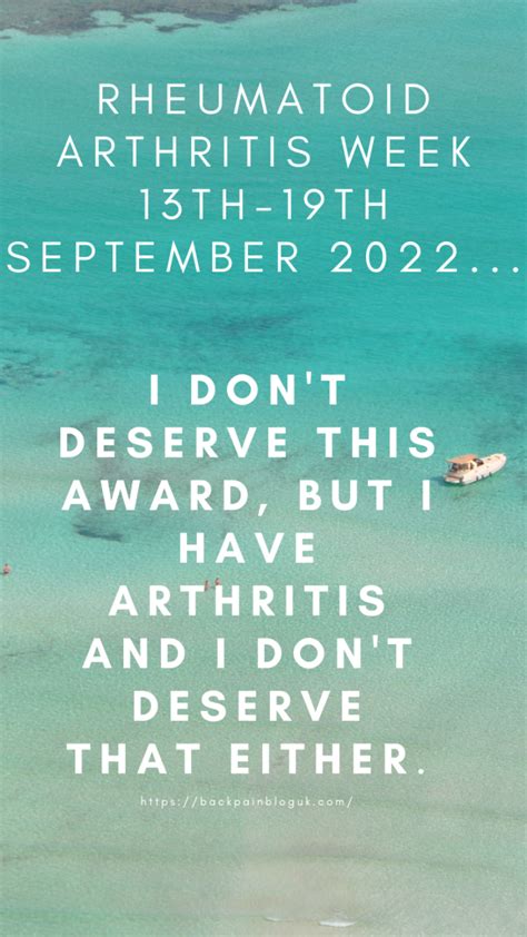 Rheumatoid Arthritis Awareness Week 13th 19th September 2022… Back