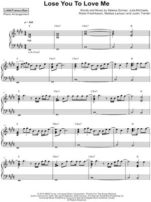 "Lose You to Love Me" Sheet Music - 28 Arrangements Available Instantly ...