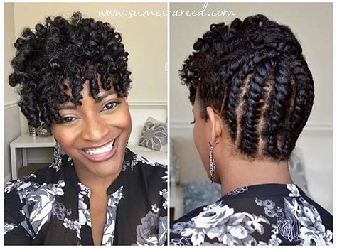 Simple Flat Twist Updo for Natural Hair