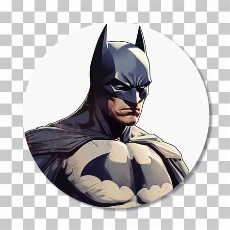 Dc Batman Cartoon Head Sticker Free Png Download 🦇🌃🖤