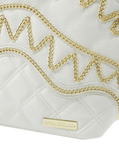 Sprayground Riviera Whyte Gold Backpack In Bianco Modesens