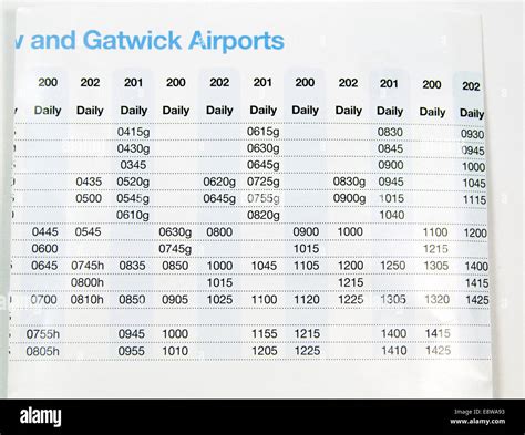 National express coach timetable between South Wales And Gatwick ...