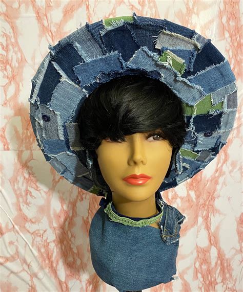 Custom Patchwork Denim Fedora Etsy