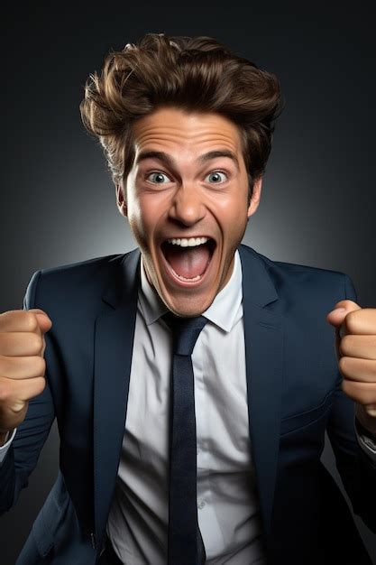 Premium Photo Very Happy Businessman On Black Studio Background