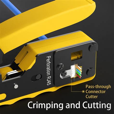 WANJEED Lan Cable Crimper CAT5E CAT6 CAT7 CAT8 Connector Pass through ...