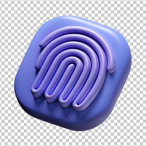 Premium PSD Fingerprint 3d Render Icon Illustration