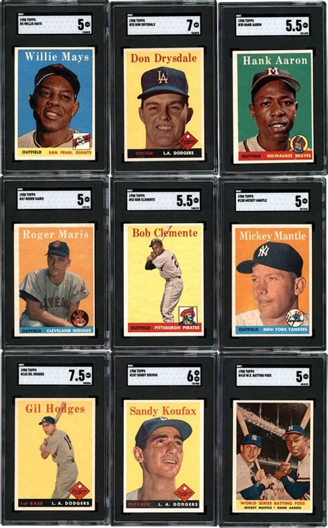 1958 Topps Baseball Complete Set 494 W SGC