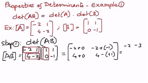 Properties Of Determinants Example 1 Youtube