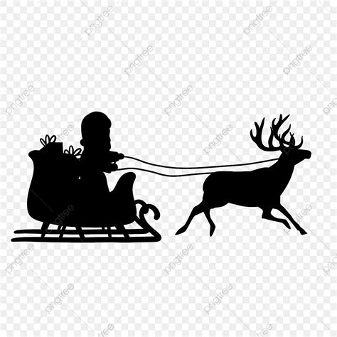 Santa Sleigh Clip Art Silhouette