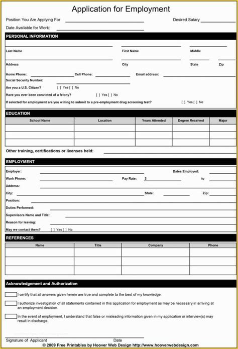 Hair Salon Job Application Template