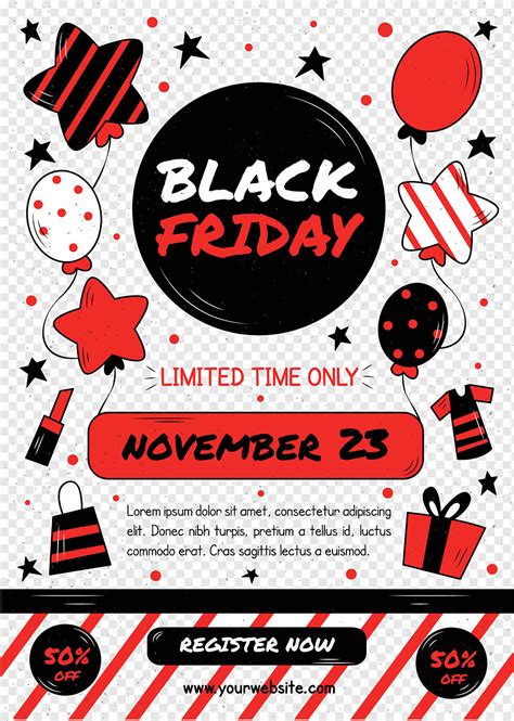 Hand Drawn Black Friday Sale Flyer Template Png Pngwing