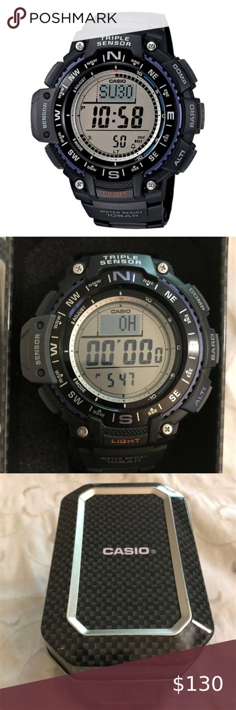 Casio Mens Triple Sensor Compass Casio Compass Watch Watches For Men