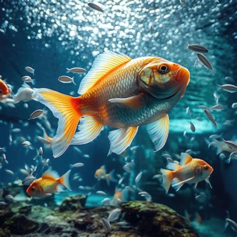 Premium AI Image | Gold fish in the aquarium