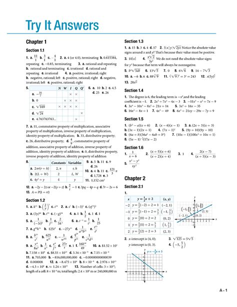 College Algebra Textbook Solutions - Try It Answers Chapter 1 Section 1