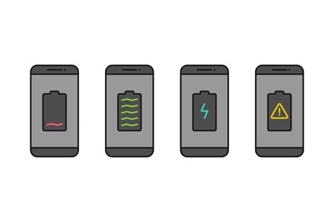 Smartphone battery notification vector icon sign symbol, smartphone and ...