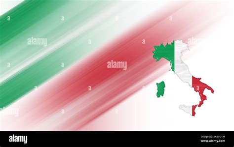 Map of Italy, flag map, National colors background Stock Photo - Alamy