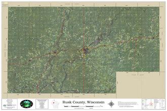 Rusk County Wisconsin 2023 Aerial Wall Map | Mapping Solutions