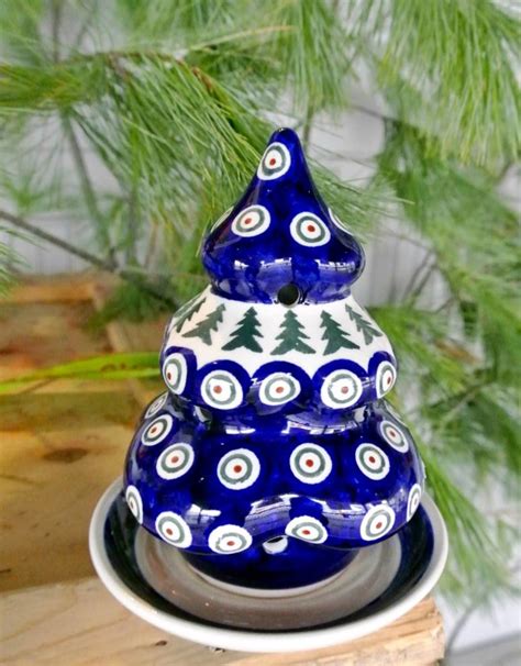 Polish Pottery Christmas Tree and Plate - 7.5" x 5.5" - European Splendor®