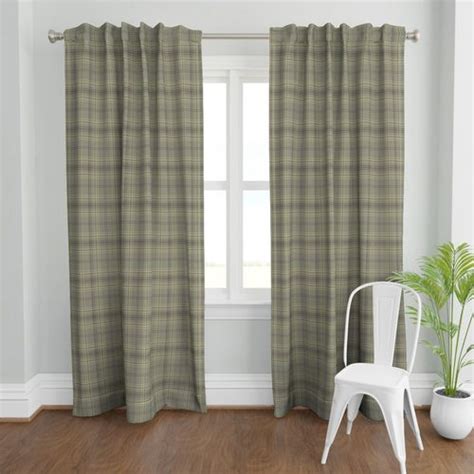 Tight plaid for room to grow, Curtain Panel | Spoonflower