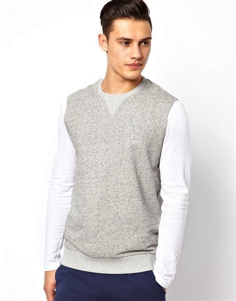 Asos Loungewear Sleeveless Sweatshirt In Gray For Men Lyst