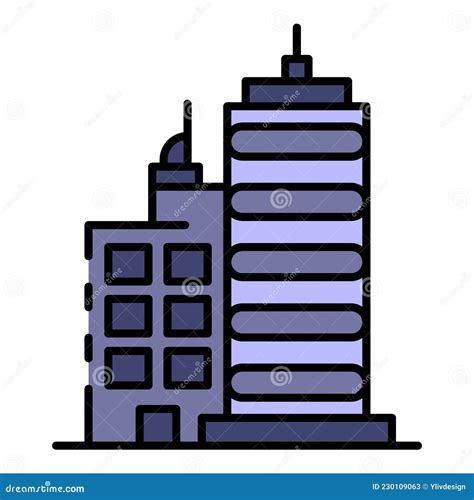 Vector De Contorno De Color De Los Edificios De Ciudades Ilustración