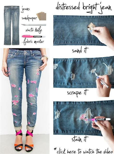 Diy Distressed Brignt Jeans Diy Ripped Jeans Diy Distressed Jeans