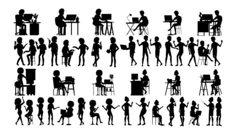 Office People Silhouette Vector Art, Icons, and Graphics for Free Download